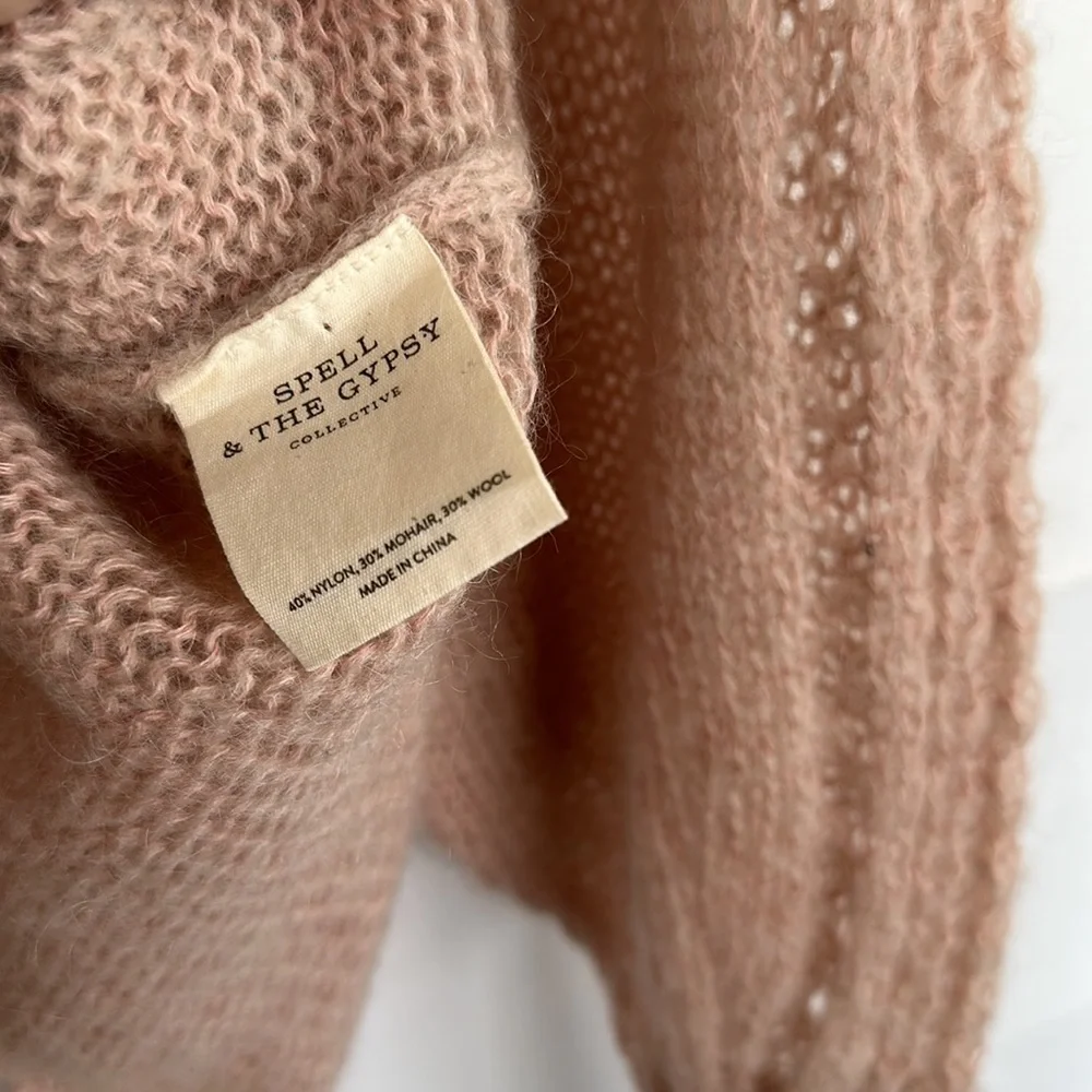 Spell & The Gypsy Collective V-Neck Tan Wool Sweater - Picture 5 of 6
